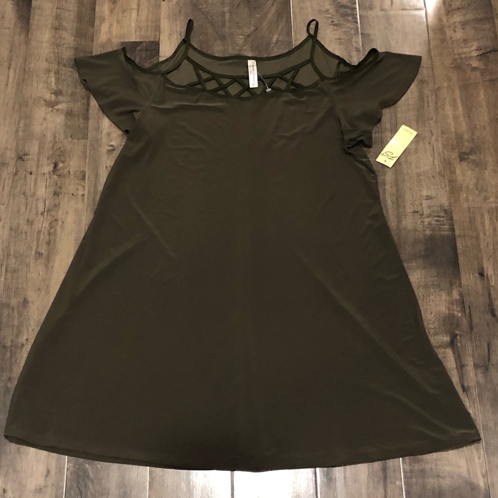 Olive Green Short Dress